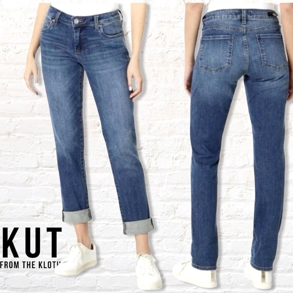 KUT from the Kloth Katy Boyfriend Jeans Mid Rise Denim Size 8 - Picture 2 of 12
